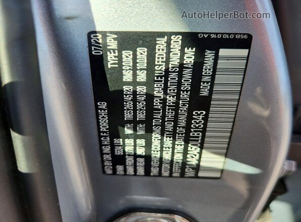 WP1AA2A50LLB13343 2020 PORSCHE MACAN Silver Вид підкапотного простору
