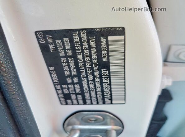 WP1AA2A52PLB21837 2023 PORSCHE MACAN White Vista interior de 360 grados