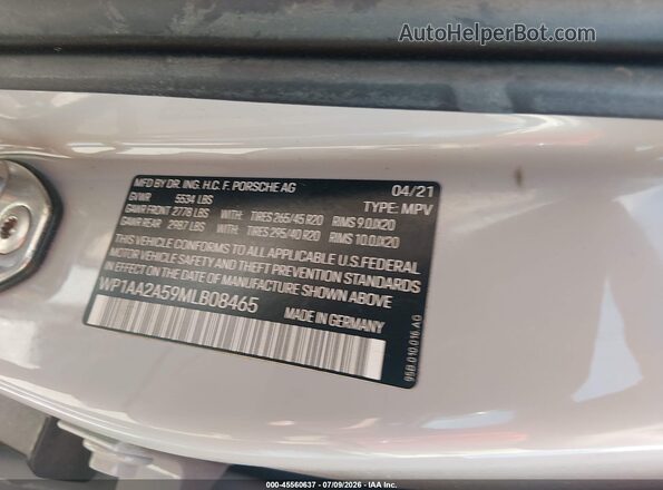 WP1AA2A59MLB08465 2021 PORSCHE MACAN Beige Շարժիչի բաժամունքի տեսք