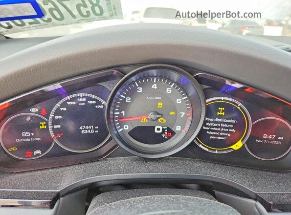 WP1AA2AY2KDA05230 2019 PORSCHE CAYENNE White ხელსაწყოთა პანელის ხედი