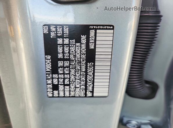 WP1AA2AY2RDA05075 2024 PORSCHE CAYENNE Серебряный Вид наклейки с VIN-кодом