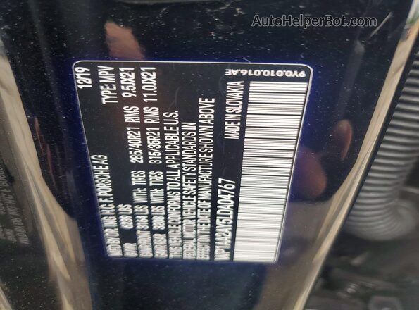 WP1AA2AY5LDA04767 2020 PORSCHE CAYENNE Черный Панорамный вид салона 360°