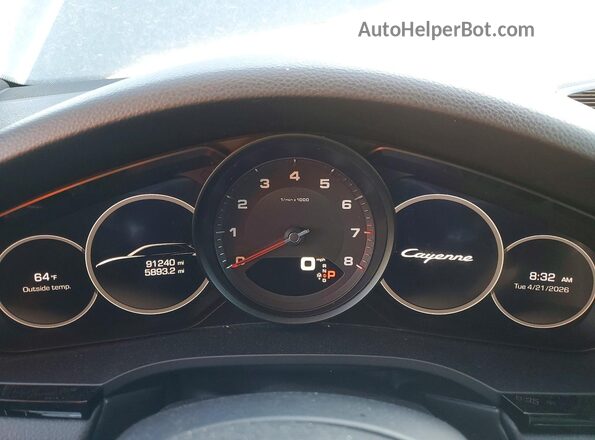 WP1AA2AY6KDA13542 2019 PORSCHE CAYENNE Gray Вид щитка приладів