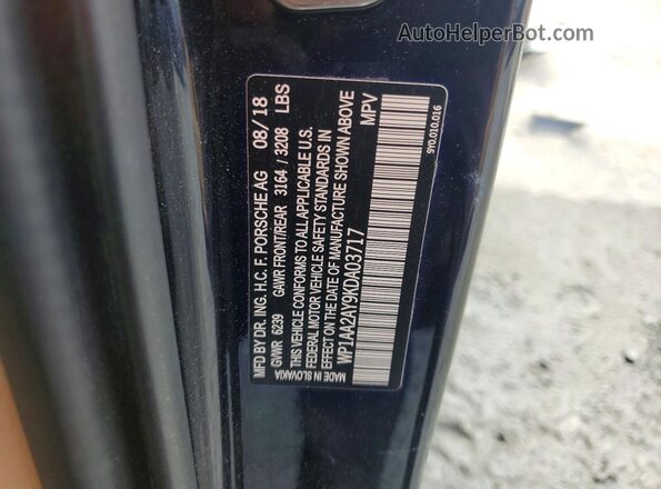 WP1AA2AY9KDA03717 2019 PORSCHE CAYENNE Black Vista interior de 360 grados