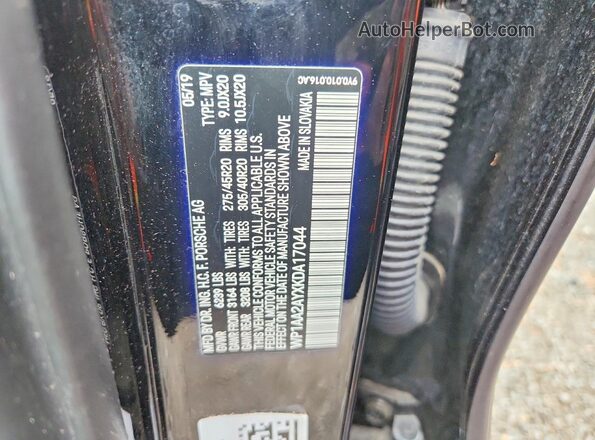 WP1AA2AYXKDA17044 2019 PORSCHE CAYENNE Black Widok naklejki z numerem VIN