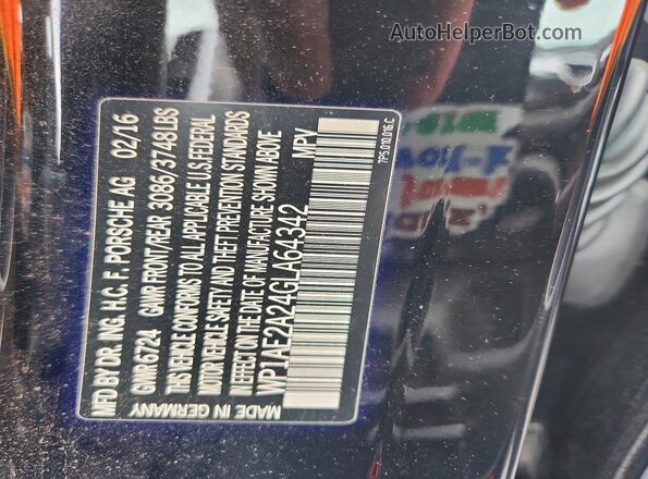 WP1AE2A24GLA64342 2016 PORSCHE CAYENNE Black Շարժիչի բաժամունքի տեսք