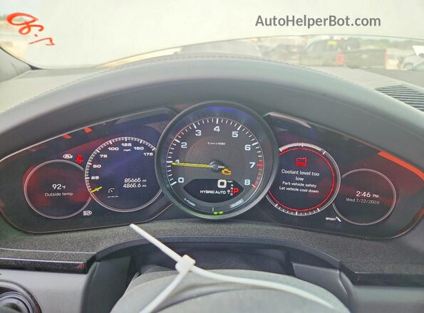 WP1AE2AY0NDA26599 2022 PORSCHE CAYENNE White Widok zestawu wskaźników