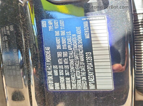 WP1AE2AY1PDA12813 2023 PORSCHE CAYENNE Black Vista de la etiqueta del VIN