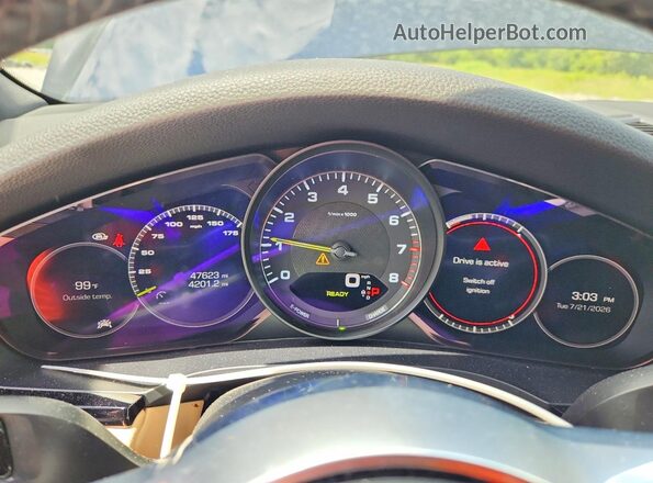 WP1AE2AY3KDA51850 2019 PORSCHE CAYENNE Синий Вид щитка приборов