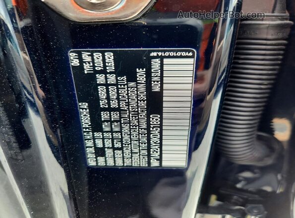 WP1AE2AY3KDA51850 2019 PORSCHE CAYENNE Синий Вид подкапотного пространства