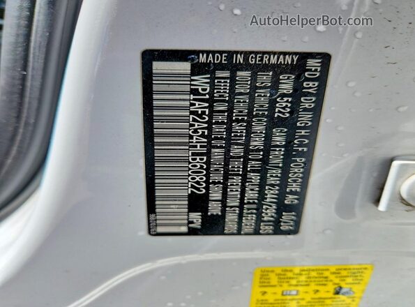 WP1AF2A54HLB60822 2017 PORSCHE MACAN White Вид наклейки з VIN-кодом