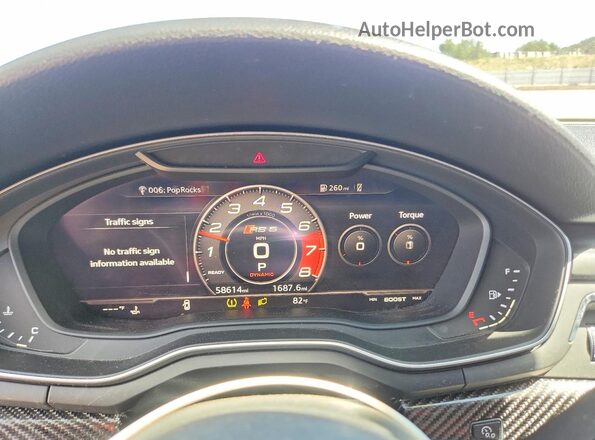 WUABWCF50KA900716 2019 AUDI RS5 Blue Instrument cluster view