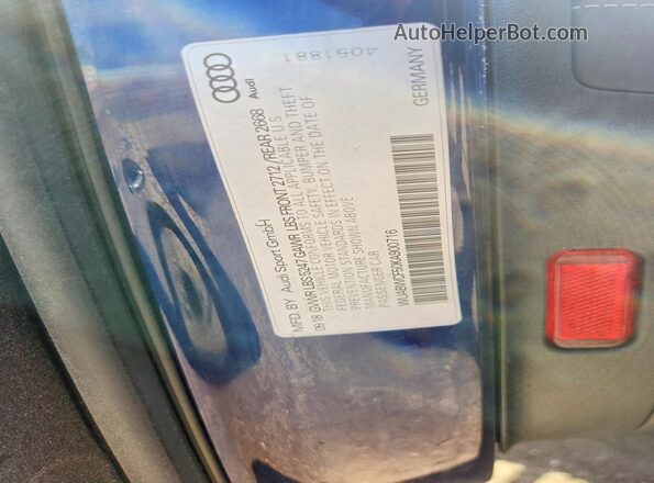 WUABWCF50KA900716 2019 AUDI RS5 Blue VIN sticker view