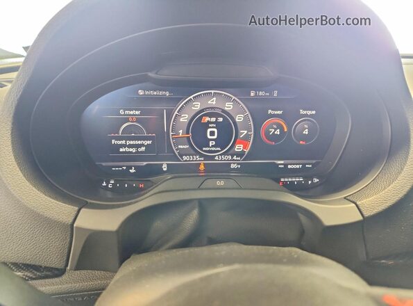 WUABWGFFXKA902456 2019 AUDI RS3 Black ხელსაწყოთა პანელის ხედი