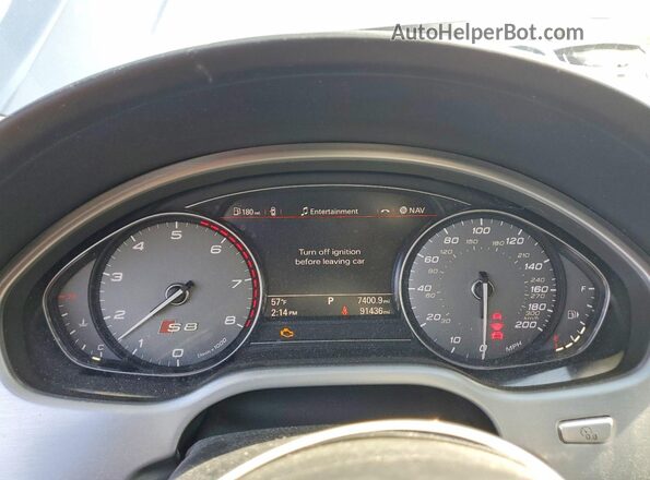 WUAJ5AFD0HN900064 2017 AUDI S8 Серебряный Вид щитка приборов