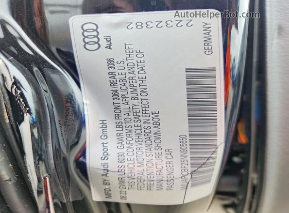 WUAPCBF25NN905650 2022 AUDI RS7 Black ძრავის განყოფილების ხედი