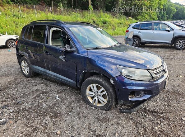 WVGAV7AX9GW610895 2016 VOLKSWAGEN TIGUAN Blue Delantero derecho