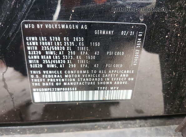 WVGDMPE22MP008568 2021 VOLKSWAGEN ID.4 Black Vista del compartimento del motor