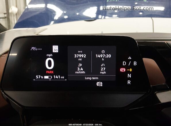 WVGGNPE2XNP037280 2022 VOLKSWAGEN ID.4 Blue Вид задніх сидінь