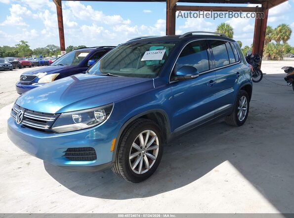 WVGRV7AX2HW507841 2017 VOLKSWAGEN TIGUAN Blue Vista tres cuartos delantera izquierda