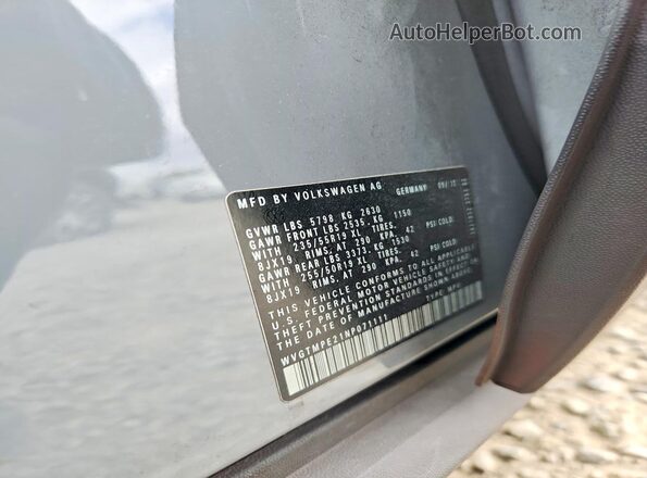 WVGTMPE21NP071111 2022 VOLKSWAGEN ID.4 Gray VIN կոդի պիտակի տեսք