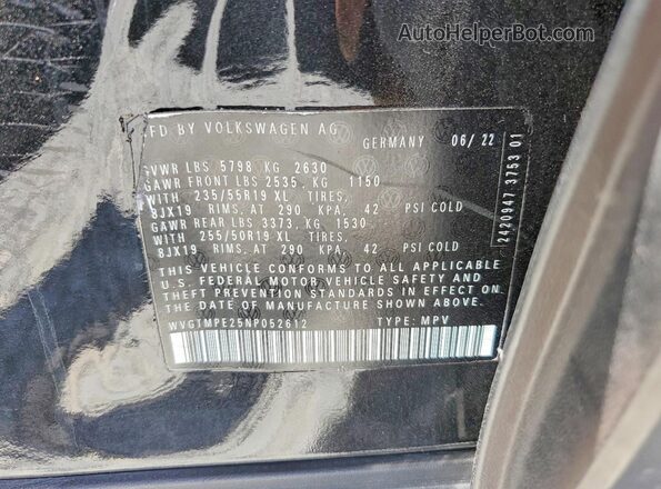 WVGTMPE25NP052612 2022 VOLKSWAGEN ID.4 Черный Вид подкапотного пространства