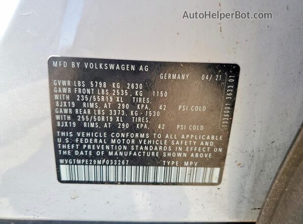 WVGTMPE29MP033267 2021 VOLKSWAGEN ID.4 White Vista del compartimento del motor