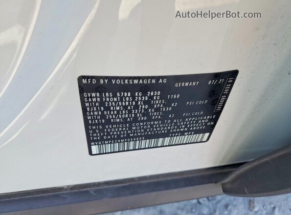 WVGTMPE29MP056869 2021 VOLKSWAGEN ID.4 White Vista interior de 360 grados