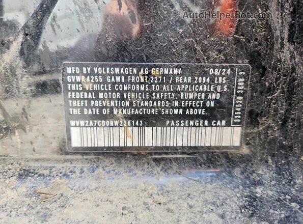 WVW2A7CD0RW226143 2024 VOLKSWAGEN GTI Black Widok naklejki z numerem VIN