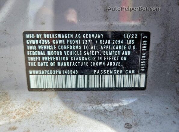 WVW2A7CD3PW148549 2023 VOLKSWAGEN GTI Gray Շարժիչի բաժամունքի տեսք