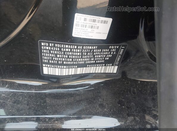 WVW2A7CD8RW217738 2024 VOLKSWAGEN GOLF Black Vista del compartimento del motor