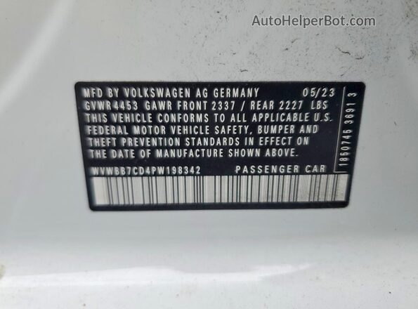 WVWBB7CD4PW198342 2023 VOLKSWAGEN GOLF White ძრავის განყოფილების ხედი