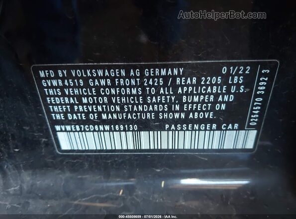 WVWEB7CD6NW169130 2022 VOLKSWAGEN GOLF Черный Вид подкапотного пространства