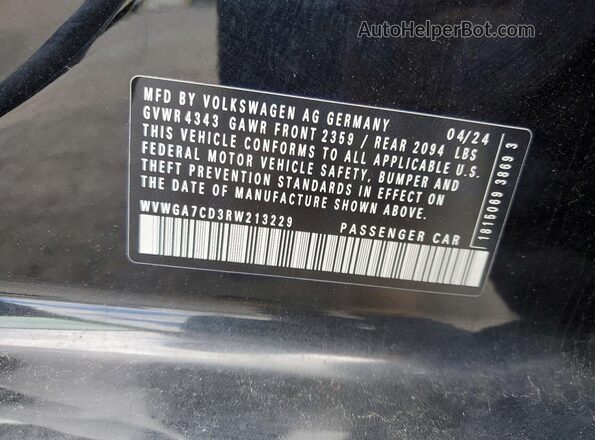 WVWGA7CD3RW213229 2024 VOLKSWAGEN GTI Black Вид підкапотного простору