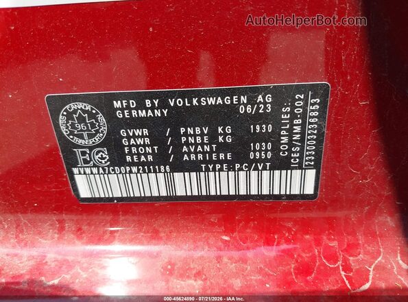 WVWWA7CD0PW211186 2023 VOLKSWAGEN GOLF Red Engine compartment view
