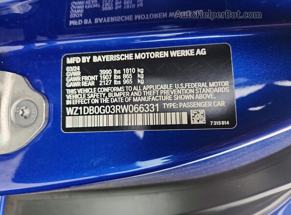 WZ1DB0G03RW066331 2024 TOYOTA GR Blue Вид підкапотного простору