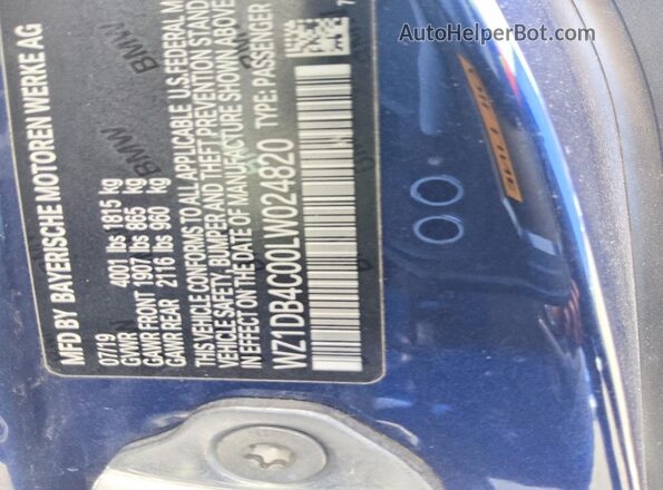 WZ1DB4C00LW024820 2020 TOYOTA GR Blue ძრავის განყოფილების ხედი