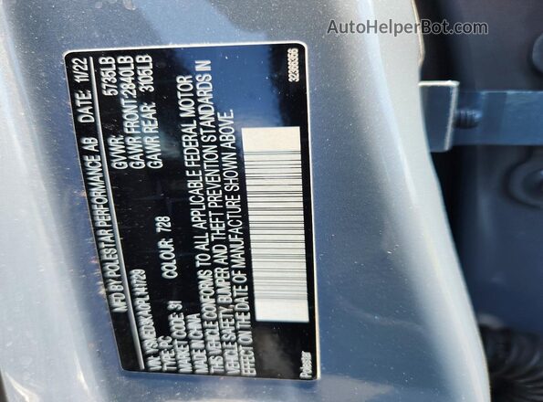 YSMED3KA0PL141729 2023 POLESTAR 2 Gray VIN sticker view
