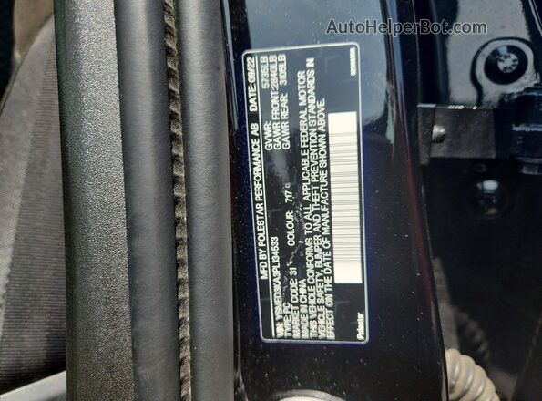 YSMED3KA3PL134533 2023 POLESTAR 2 Black Vista del compartimento del motor