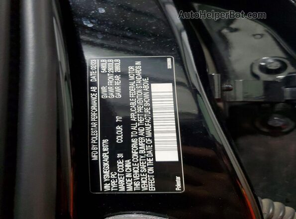 YSMEG3KA0PL161776 2023 POLESTAR 2 Black Engine compartment view