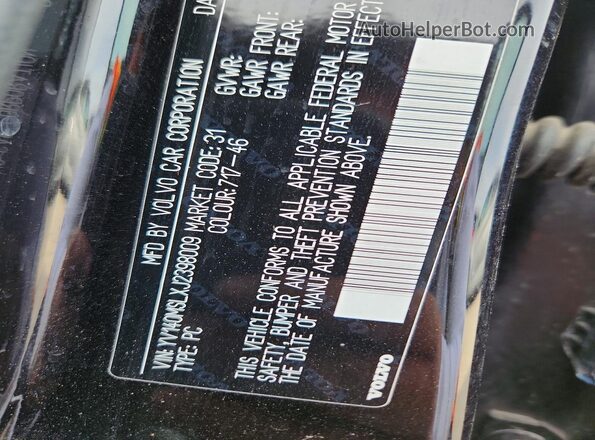 YV140MSLXJ2398009 2018 VOLVO V60 Black Widok komory silnika