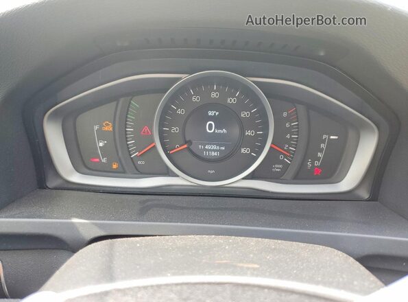 YV140MTL5J2453092 2018 VOLVO S60 White Instrument cluster view
