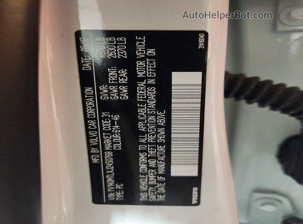 YV140MTLXJ2450768 2018 VOLVO S60 White Widok komory silnika