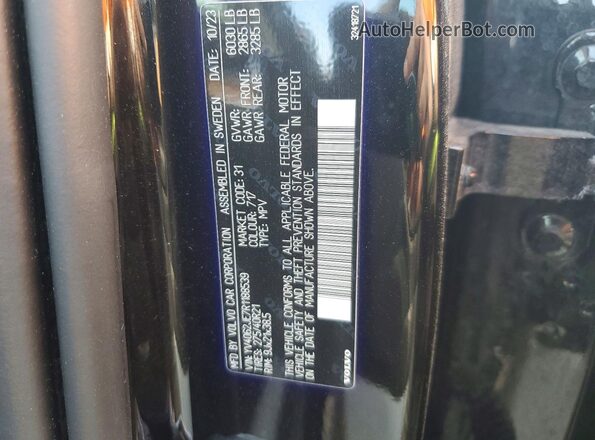YV4062JE7R1188539 2024 VOLVO XC90 Black Вид наклейки з VIN-кодом