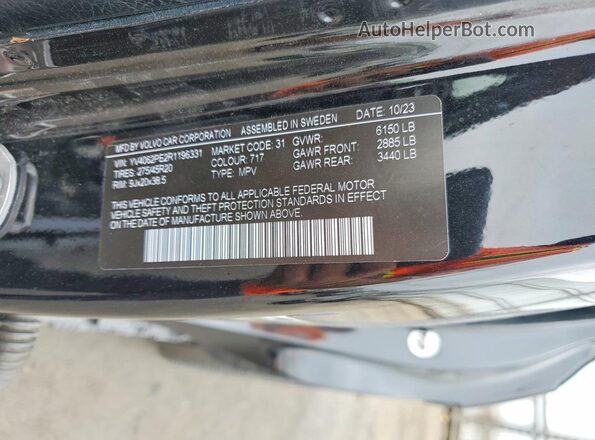 YV4062PE2R1196331 2024 VOLVO XC90 Black Vista interior de 360 grados