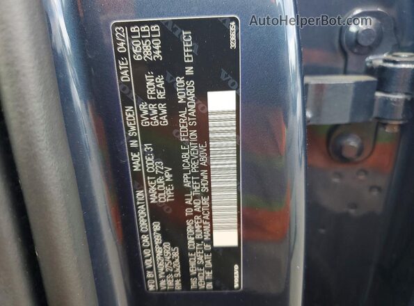 YV4062PN6P1997180 2023 VOLVO XC90 Синий Панорамный вид салона 360°