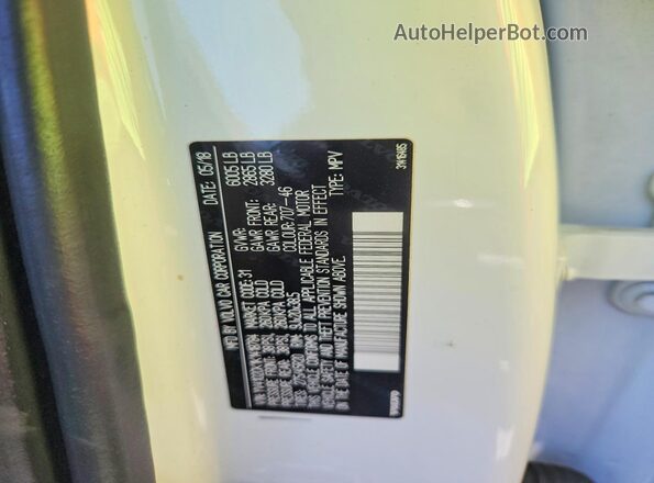 YV4102CK1K1418784 2019 VOLVO XC90 White Vista de la etiqueta del VIN