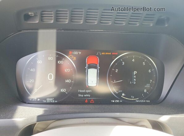 YV4102CK5K1455689 2019 VOLVO XC90 White ხელსაწყოთა პანელის ხედი