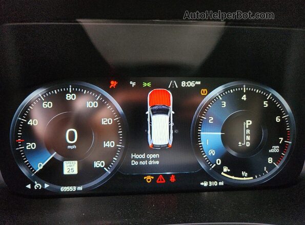 YV4102RK7L1411511 2020 VOLVO XC60 White Սարքավորումների վահանակի տեսք