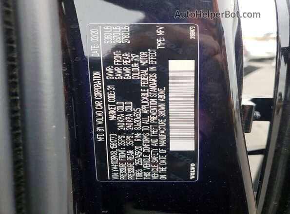 YV4102RK8L1561773 2020 VOLVO XC60 Черный Вид наклейки с VIN-кодом